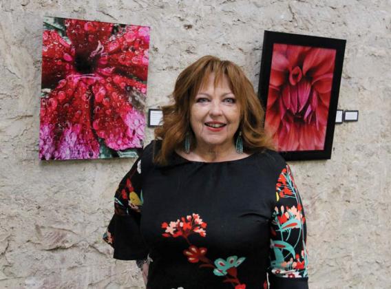 Cross Timbers Fine Arts Council hosted an exhibition and artist reception Saturday, March 29 for 'Gaze' featuring the macro botanical photography of Dedra Shahan. Shahan used her iPhone and no editing to showcase beautiful color around her home and on adventures. CTFAC provided refreshments and harp music with the exhibit. Paul Gaudette | Citizen staff photo