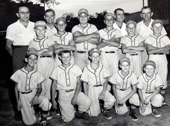 The winner of the 1953 Little League season was the Dorsey-Yantis team. Back Row: Joe Dorsey, Roy Yantis, C.B. Barbee, Virgil Salyer. Center Row: Gilman, Mote, Mackie, Salyer, Weidner, Ethridge. Front Row: Grant, Richardson, McCarty, Landes, Price. Submitted photo