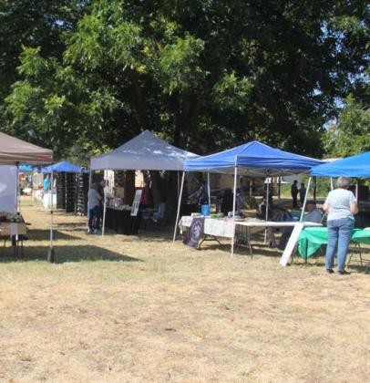 Multiple vendors gathered underneath shade and canopies to combat the heat at the Saturday monthly market. Wyndi Veigel | Citizen staff photo