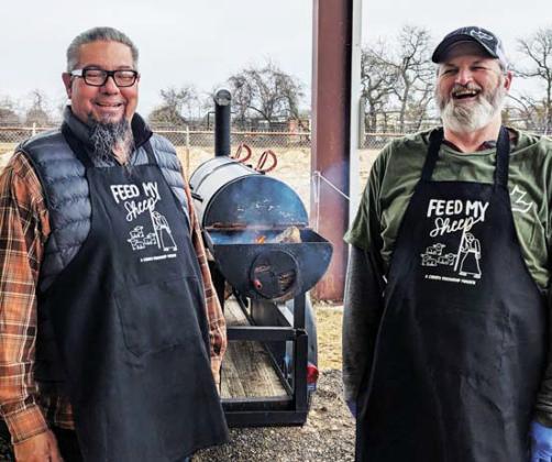 Visitors to the 2024 Erath County Jr. Livestock Show can pick up some premium concessions and benefit two Dublin ministries as Calvary Fellowship’s Feed My Sheep and Transformation Pathway CWJC are serving up smoked brisket, hot coffee, chili and more. A portrait of Victor Castillo, Calvary’s pastor who died Dec. 29, is on the wall in the concession area, watching over the volunteers.