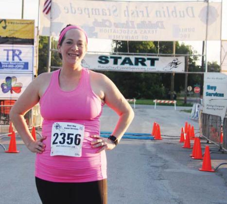 Dr. Haley Banks, a family medicine doctor at Stephenville Medical and Surgical Clinic placed third in her age division at Saturday’s Irish Stampede. She is six months pregnant. Paul Gaudette | Citizen staff photo
