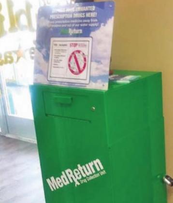 This drop box can be found in the Dublin PD lobby as a safe place to dispose of expired and unneeded medication. Paul Gaudette | Citizen staff photo
