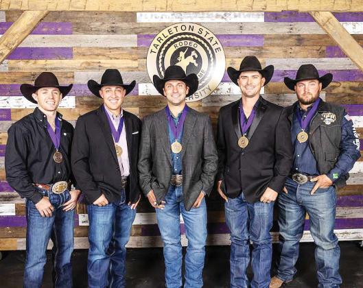 Tarleton State University’s Rodeo Hall of Fame inducted six new members — Brody Cress, Kody Lamb, Landon Williams, Jace Melvin, Jace Lane and Devan Reilly — at the organization’s annual steak dinner and auction Friday, Nov. 3, at the Doty Rodeo Complex. | submitted photo