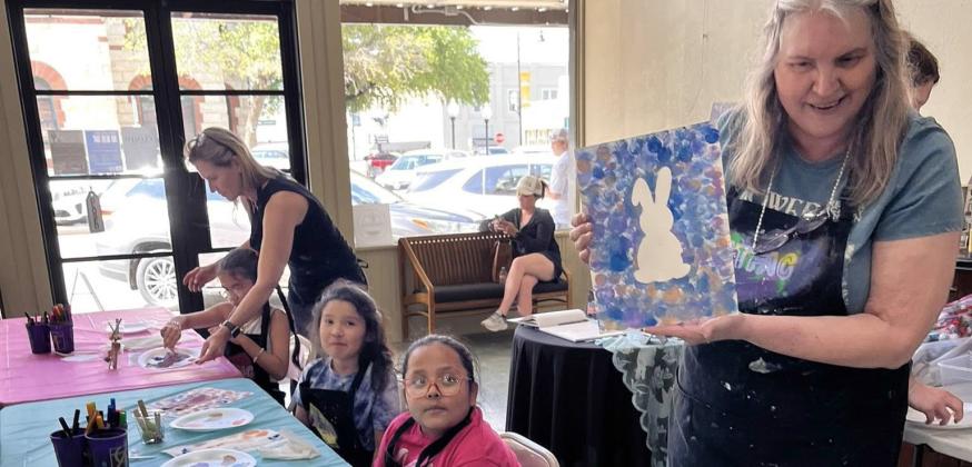 Students gather around for a Hippity Hoppity good time at Cross Timbers Fine Arts Council in Stephenville. Kids of all ages got to do some spring-themed activities just in time for Easter at the Thursday, April 2 activity held in downtown Stephenville. Courtesy photo