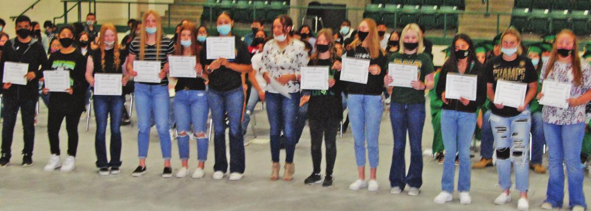 Freshman Academic Excellence Lyla Anderson, Kaylan Kiser, Mariana Ortiz, Lucas Azua, Gracelyn Geijsel, Kre Hicks, Aliza Maldonado, Ricardo Maldonado, Karlie White, Paige Wilson, Grace Luedke, Joli St. Germain, Kiersten Fincannon, Lucero Marquez, Chloey Rollins