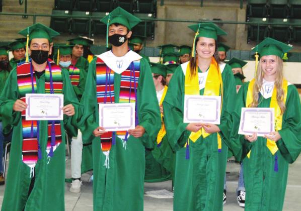 Ranger College Associate Degree Graduates (Dublin High School Graduates who also attained 60 college credit hours and will be entering college as juniors) Raul Diaz Jr., Daniel Escobar, Maeleigh Geisel, Mackenzie Mathis