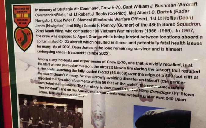 Post 240 unveils lasting tribute to victims of Agent Orange