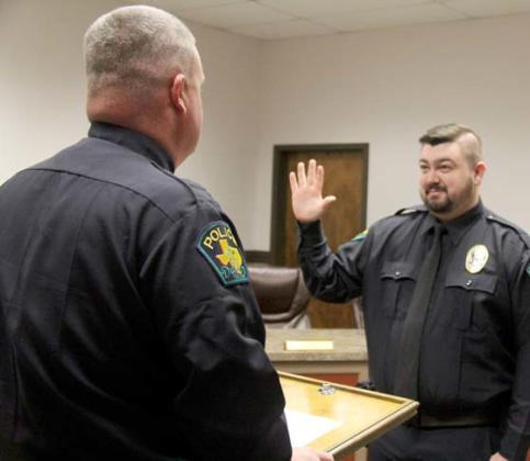 Cody Cook was sworn in as Dublin’s newest officer Thursday, Feb. 22 and began work over the weekend. Paul Gaudette | Citizen staff photo
