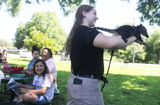 Kids enjoyed meeting Charming, a Red Coatimundi, who is a relative of the raccoon. The animal typically lives in South America. Wyndi Veigel-Gaudette | Citizen staff photo