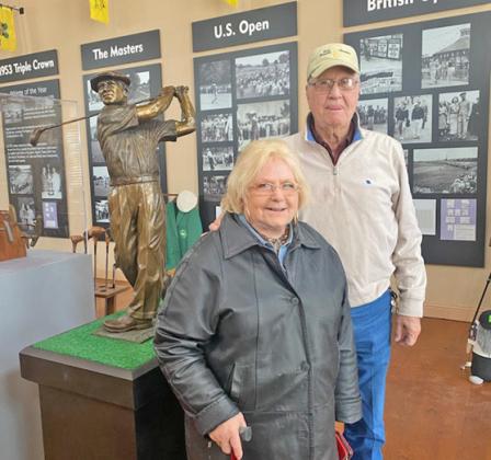 Carolyn Ives enjoyed a tour around Dublin’s Ben Hogan Museum from Harold Gilbreath. Ives met Hogan around the early ‘70s when she worked in the Fort Worth factory making Hogan branded equipment. Oma Lee Brawley | submitted photo