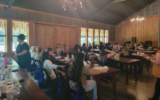 Participants enjoy time at the Professional Business Women Summit 2024 hosted by the Dublin Chamber of Commerce at Dove Creek Ranch. Wyndi Veigel-Gaudette | Citizen staff photo