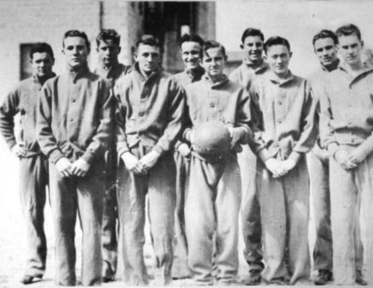 American hero Noel Shoup played on the 1936 basketball team his senior year. They had a successful year. Noel is standing on the far right. Submitted photo
