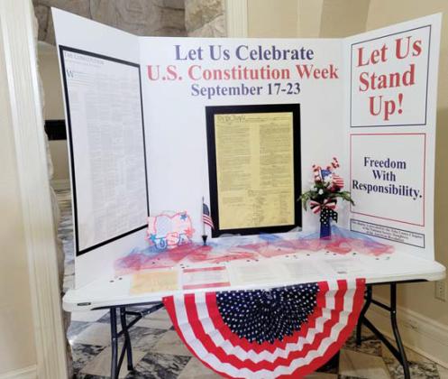 Wyndi Veigel | Citizen staff photo A Constitution Week display sits in the Erath County Courthouse put in place by the Daughters of the American Revolution. The display will be there through Monday, Sept. 26.