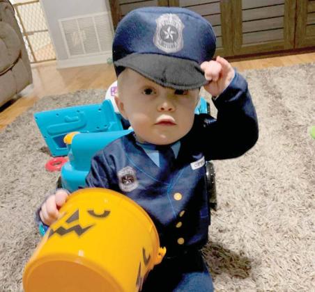 Submitted photo Blake Sears, 1, as a police officer was named as second place in his age division. He was also named as cutest.