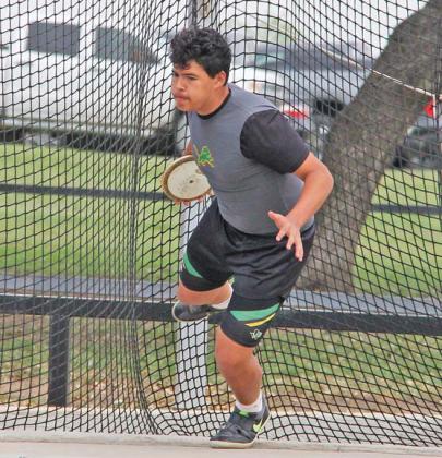 Dublin JV track athletes Riley McClatchy (right), and Joe Salinas (above) placed second in the pole vault and shot put respectively at the District meet at Dublin April 2-3. Paul Gaudette | Citizen staff photos