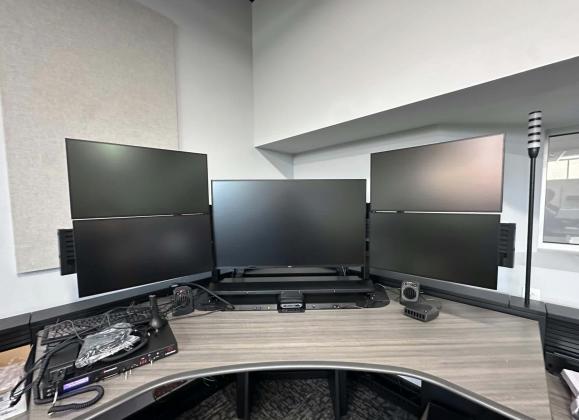 Brand new consoles wait for telecommunicators at the new unified dispatch center for the entire county. The dispatch center will handle dispatching needs for the county, city of Dublin and Stephenville, all volunteer fire departments and EMS. Wyndi Veigel-Gaudette | Citizen staff photo