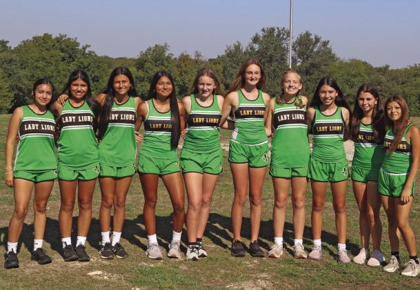 The 2026 8th grade girls cross country team is: Ruby De La Cruz, Lyla Escareno, Cecelia Garcia, Aniyah Sandoval, Shiloh Ramsay, Clara Lanting, Natalie Vallenga, Isabel Puerta, Karsyn Bamber and Mariah Tamez. Paul Gaudette | Citizen staff photo