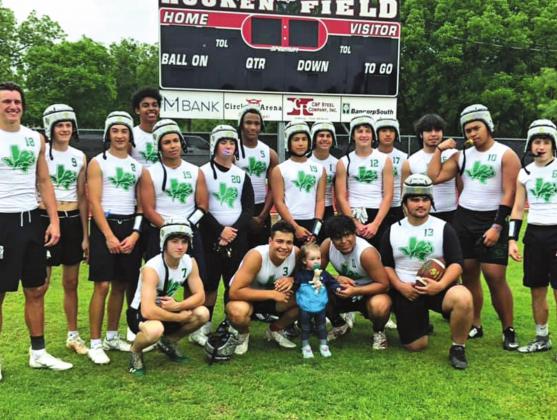 The Dublin Lions 7-on-7 football team went undefeated in two tournaments last month. The team is playing in the state tournament at College Station today and tomorrow. Heather Bradberry-Rasberry | submitted photo