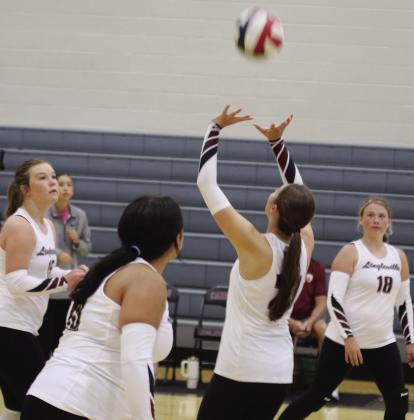 The varsity Lingleville Lady Cardinals (above) started the season strong with a 2-0 win over Moran on Monday, Aug. 10 and a 3-1 win over DeLeon the following night. Pictured are the varsity and JV teams in recent home scrimmages. Paul Gaudette | Citizen staff photos