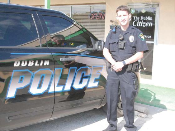 Paul Gaudette | Citizen staff photo New Dublin Police officer Quinten Sells was sworn in Friday, Sept. 9 and is excited to get to work, both with community policing and getting to know the community.