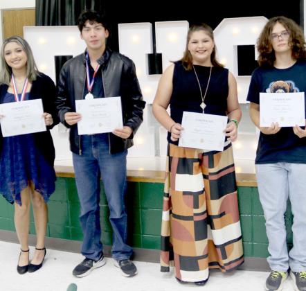 Drama Awards All Star Cast - Makayla Facio, Hailie Whitworth, Malakai Thompson and Issac Puerta; Outstanding Crew Payton Truman and State Technical Theatre UIL Qualifier Travis Spharler
