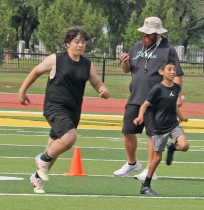 Dublin ISD started summer with sports camps as Dublin High School staff and athletes showed younger kids the finer points of several games with basketball camp, volleyball camp and football camp May 26-28. Paul Gaudette | Citizen staff photos