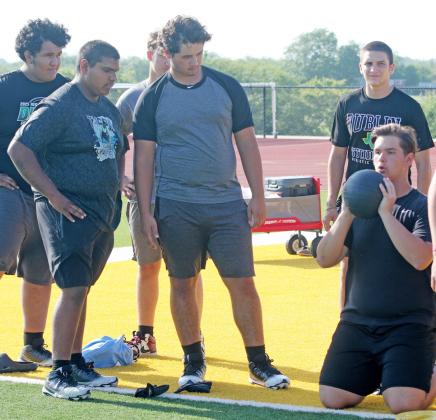 Dublin Lions have been getting ready for their June 20 appearance in the state Lineman Challenge Competition in Abilene. DHS hosted several schools in an event June 8. Paul Gaudette | Citizen staff photo