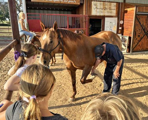 Dr. Dennis Reed of Dublin Veterinary clinic visited with kids at Morning Star Ranch Saturday, Aug. 10 as part of the summer Wranglers program. Dr. Reed spoke about basic horse care and fielded questions about horse health the kids had prepared in advance. Morning Star Ranch is located between Dublin and Stephenville and uses equine-facilitated learning to open hearts and minds through equine therapy. | Submitted photo