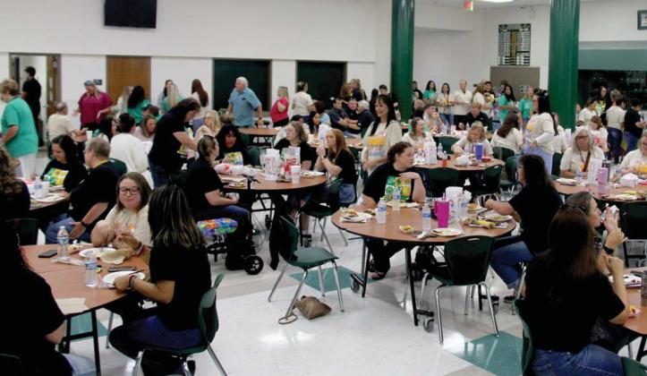 Teachers gathered for the annual Teacher Convocation Thursday, Aug. 1 at the Dublin Secondary campus. Staff members received numerous give-a-ways from local businesses organized by volunteers and the Dublin Chamber of Commerce. Students go back to school Thursday, Aug. 8. For more photos see the Dublin Citizen Facebook page. Wyndi Veigel-Gaudette | Citizen staff photo
