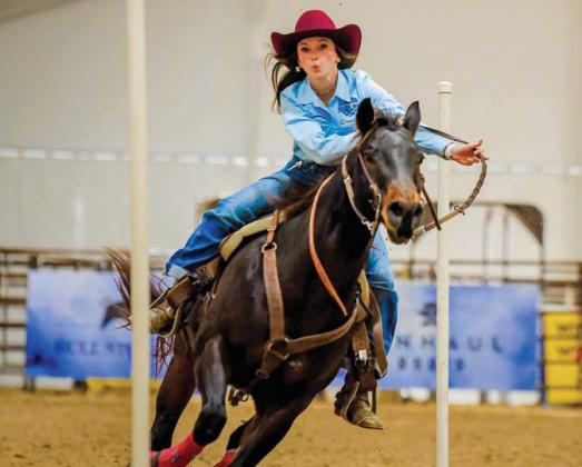 Alexa Aviles of Lingleville recently competed in the Texas High School Rodeo Association State Finals in pole bending. Courtesy photo