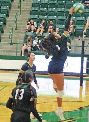 Lady Lion Ingrid Hernandez leaps up to return the ball to Millsap opposition during the Tuesday, Sept. 17 home game. Prior to the game, the girls hosted Teacher Appreciation Night. See Page B6 for photos. Paul Gaudette | Citizen staff photo