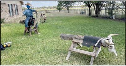 A rodeo scarecrow took home both the people’s choice award and the top individual award. The display was made by Carolyn Tidwell. Submitted photo