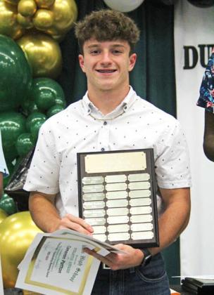 Outstanding Powerlifter Cameron Patton (also Outstanding Offensive Baseball Player, Outstanding Runner)