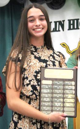 Softball MVP Olivia Salyer (also Outstanding Field Event)