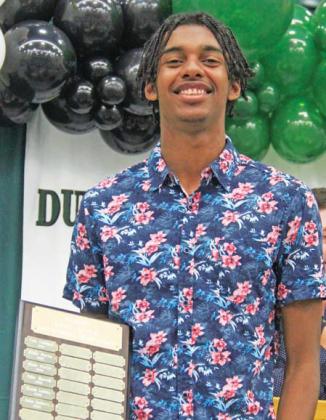 Basketball co-MVP Dalan Rasberry (also Mr. Team Offense Football, Outstanding Field Event)