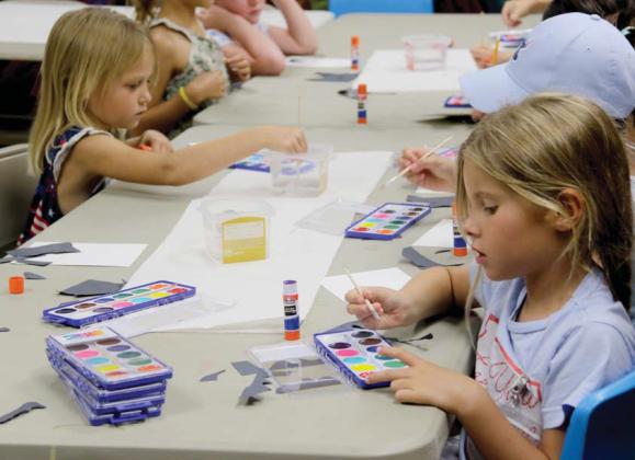 Crafting at Double N Cowboy Church VBS