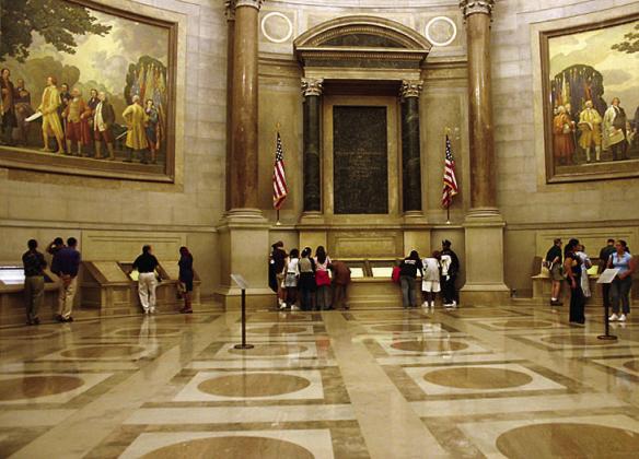 In the National Archives Rotunda, in Washington D.C. the original Bill of Rights, The Constitution, The Declaration of Independence and other founding documents are exhibited. Courtesy photo