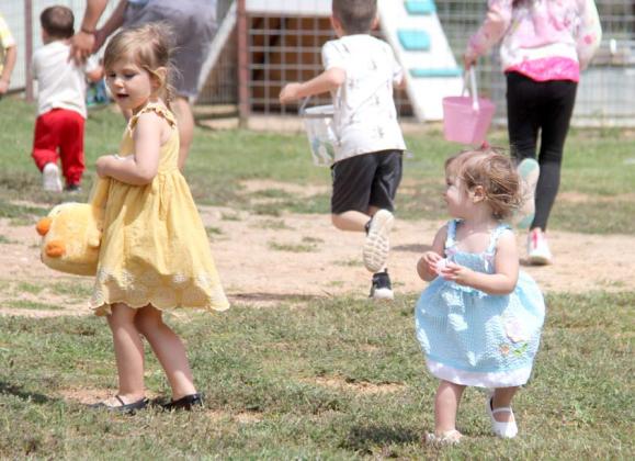 Sisters hunt eggs together in their Easter dresses at Lucky Vines’ Easter Egg Hunt in the Vines hosted Saturday, March 30. Below, hunts took place every half hour at the event. Wyndi Veigel-Gaudette | Citizen staff photos