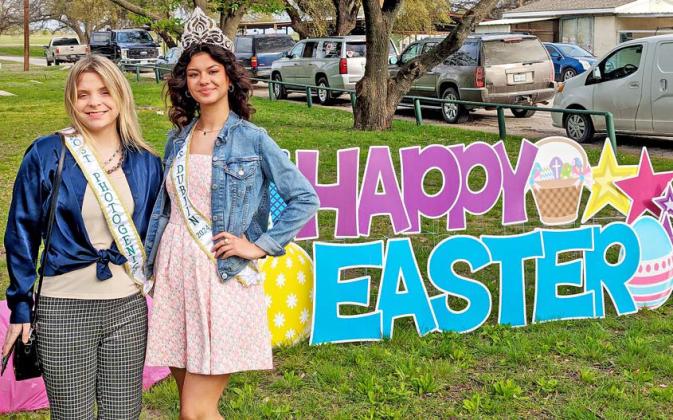 Miss Dublin NavaLee White and Miss Photogenic Isabelle Grose were on-hand at the EGGStravaganza Saturday to help hide eggs and greet kids. Paul Gaudette | Citizen staff photo