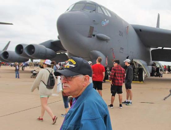 Norm Gaudette, a U.S. Navy veteran, enjoys time at an air show with his son Paul at Dyess Air Force base. Paul Gaudette | Citizen staff photo