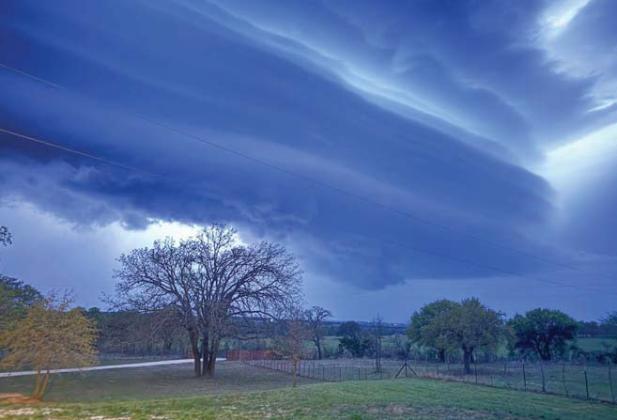 This storm cloud Saturday, March 29 dropped large hail on the Dublin area. This photo was taken in the Dublin/Alexander area looking towards Stephenville. Dawn Bearden | Courtesy photo