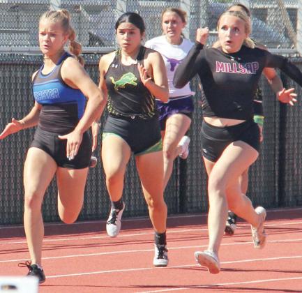 Dublin varsity Track athlete Ariana Solano is advancing to Area competition on April 11 in Breckenridge after placing 4th in the 200 meter dash at District competition in Dublin on April 4. Wyndi Veigel-Gaudette | Citizen staff photo