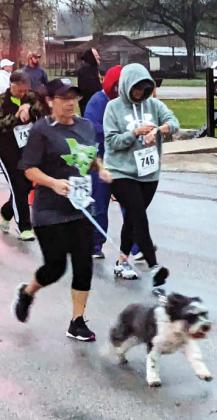 Runners, some on two legs some on four, head off on the Shamrock Shuffle course Saturday, March 16. Paul Gaudette | Citizen staff photo
