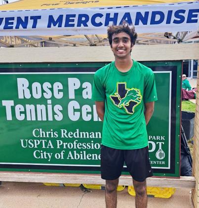 Ayush Patel ended his tennis season in Regional competition in Abilene on Tuesday, April 11. The Dublin senior faced a tough opponent from Wall and lost 6-2 and 6-1. According to Coach Wayland Salinas, the games were “closer than the score acknowledged due to deuces and match points.” | submitted photo