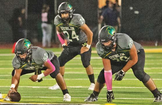 Dublin Lions form up during a recent home game. Danielle Meador | Citizen staff photo