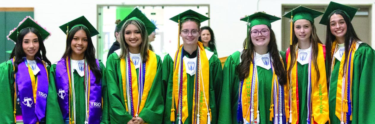 The 2026 Dublin High School Top 10% graduates were announced during the Tuesday, May 12 Academic Awards assembly. They are: Kassandra Rodriguez, Sandra Vazquez, Makayla Facio, Nomi Thompson, Morgan Keith, Emma Mitchell, Olivia Salyer and Cassidy Adair (not pictured). Danielle Meador | Citizen staff photo