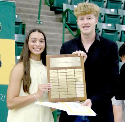 Golf Most Valuable Players Olivia Salyer and Hayden Milburn