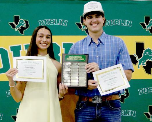 Fighting Heart Award Olivia Salyer and Caden Vanbebber