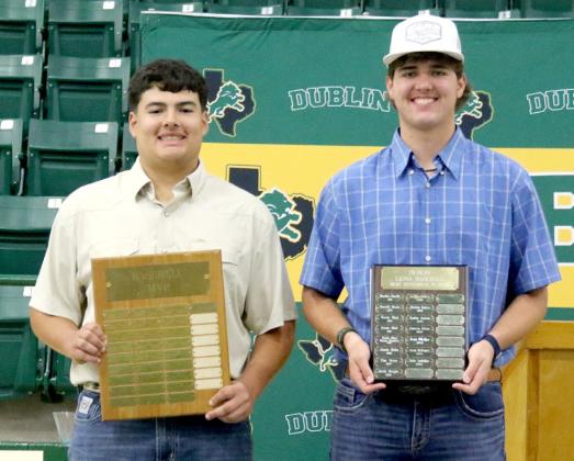 Baseball Awards MVP Joe Salinas and Outstanding Offensive Player Caden Vanbebber. Not pictured Best Pitcher Ivan Phelps and Outstanding Defensive Player Aaron Rodriguez