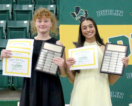 Girls Track Awards Avery Sieperda and Olivia Salyer